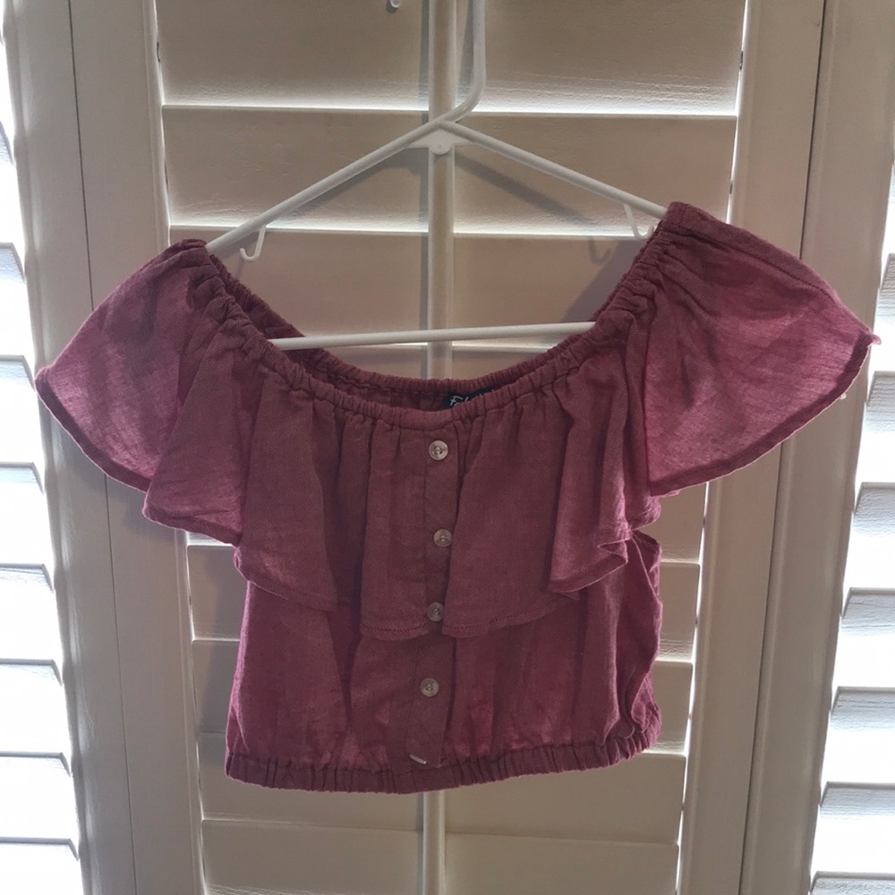 Strawberry Off the Shoulder Crop Top